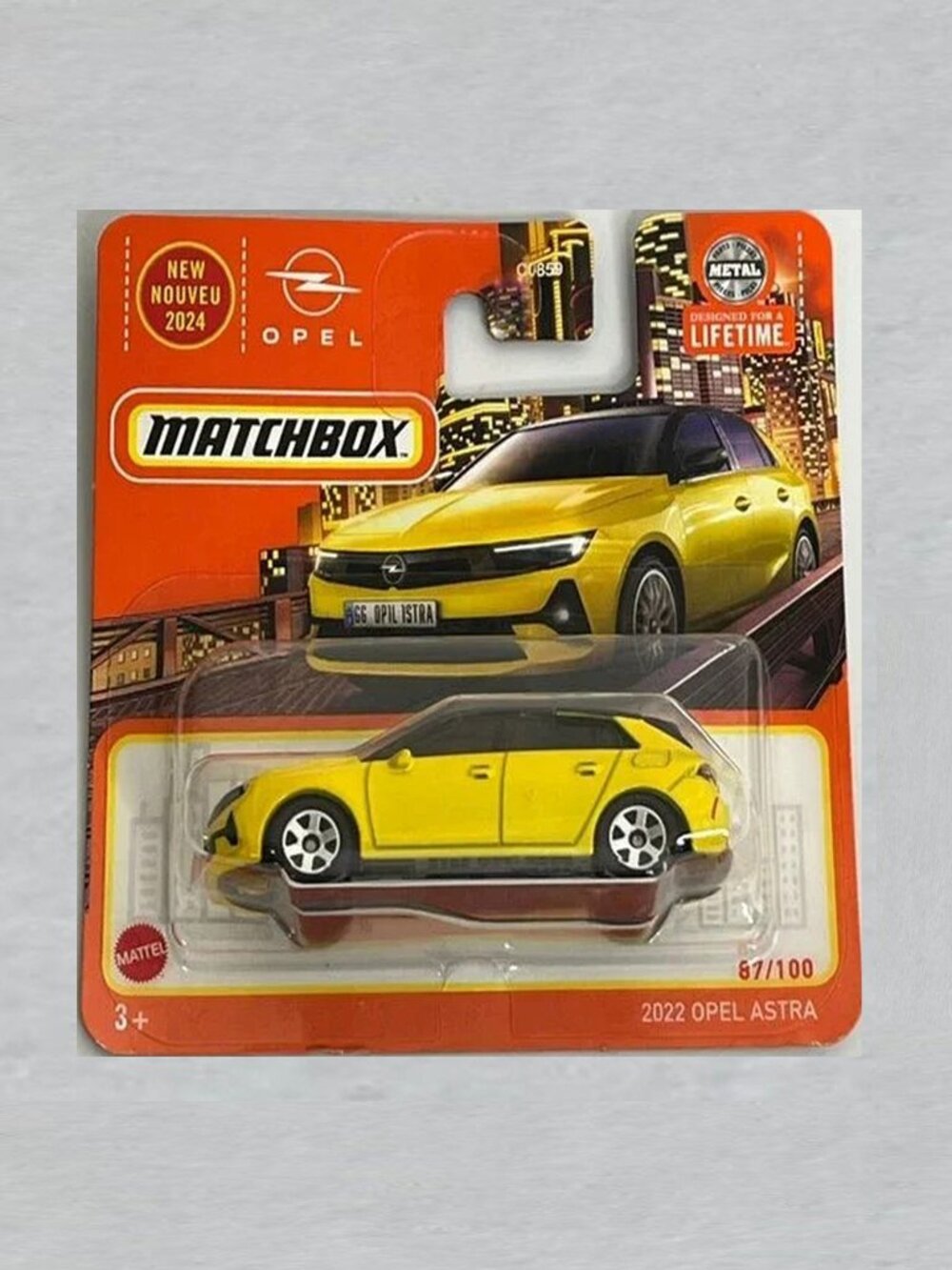 Matchbox 2022 Opel Astra Short Card YELLOW
